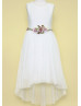 Ivory Flower Girl Dress With Flower Sash